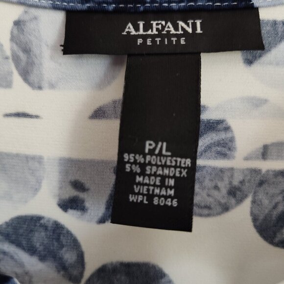 Ladies Petite SZ PL Alfani Blue/White Sleeveless Tunic - Picture 4 of 4